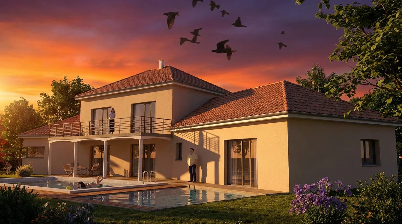 Rendu architectural contemporain généré par IA