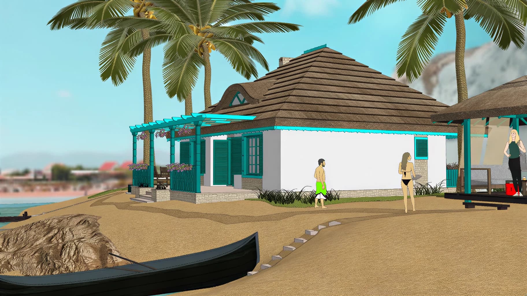 Croquis SketchUp d'un projet d'architecture